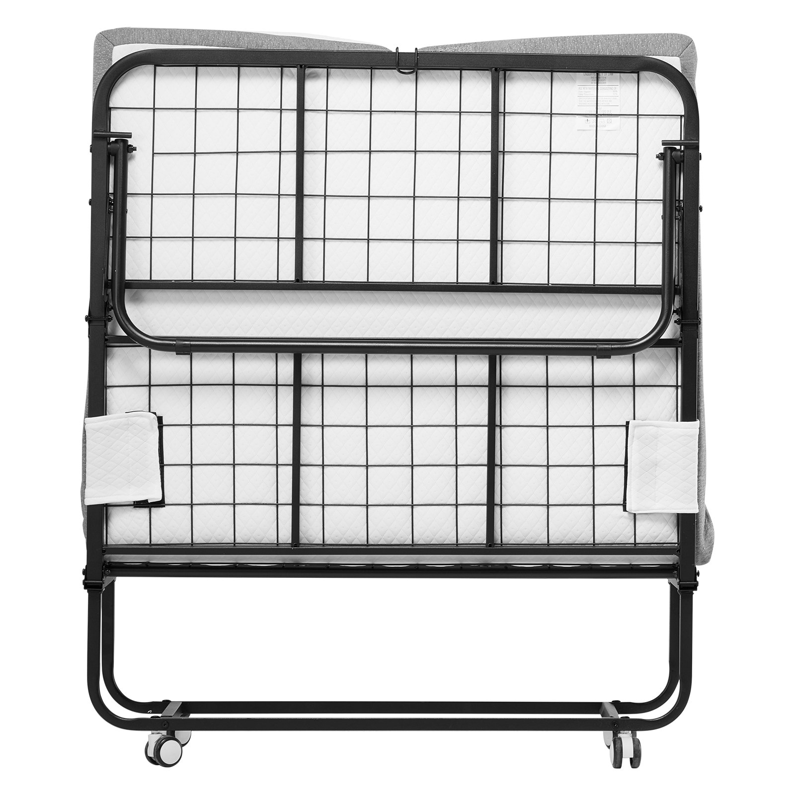 Start2Finish VEVOR rollaway bed with 38x75 inch foldable metal frame and 5-inch memory foam mattress, portable twin size for adults and guests.