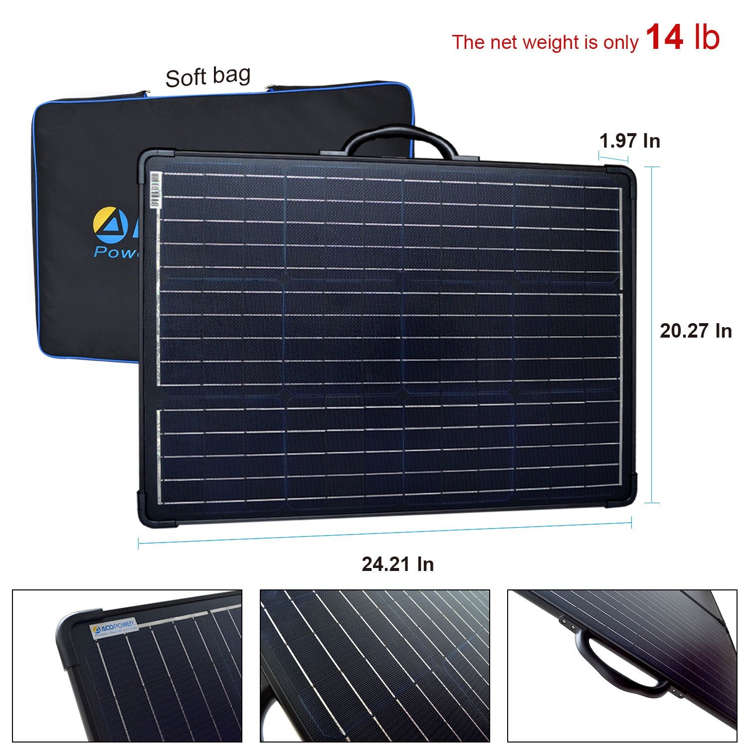 Fuchsia Rose ACOPower 120W portable solar panel kit in a lightweight briefcase, suitable for outdoor sports and camping activities.