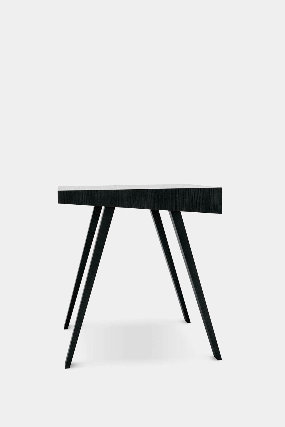 Black Aquamarine Poppy 4.9 desk showing a sleek, modern furniture piece with a smooth surface and minimalist design.