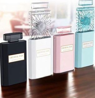 Carmine Juneberry portable perfume fan with USB rechargeable bodycare diffuser, shown with compact design and sleek finish.
