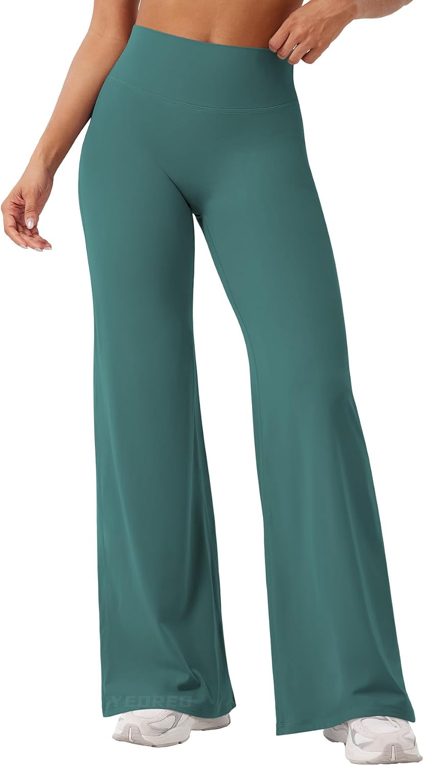 YEOREO Ease Workout Leggings Womens Straight Leggings Eddiy Gym Yoga Pants | 29"/31.5"/33"/35",No Front Seam,High Waist,Buttery,Booty Lifting,Wide Leg