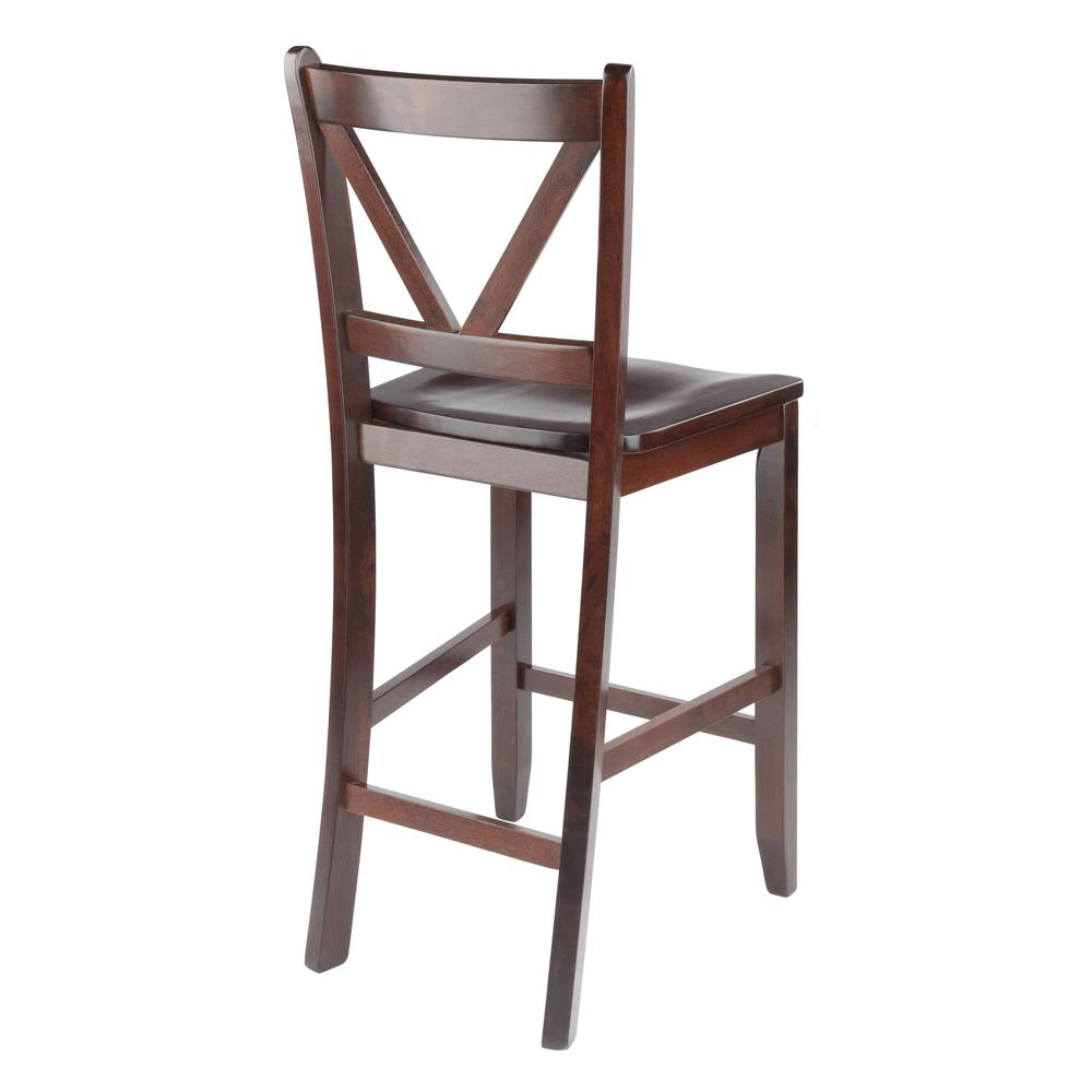 Start2Finish Victor 2-piece 24-inch V-back counter stools, stylish furniture with wooden legs and upholstered seats, suitable for kitchen or bar.