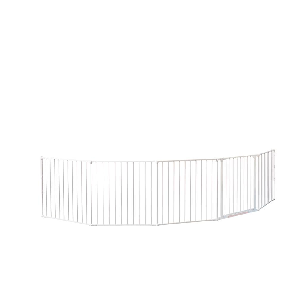 Start2Finish Flex XXL room divider safety gate in white, 35.4 to 138 inches, suitable for play space and child safety.
