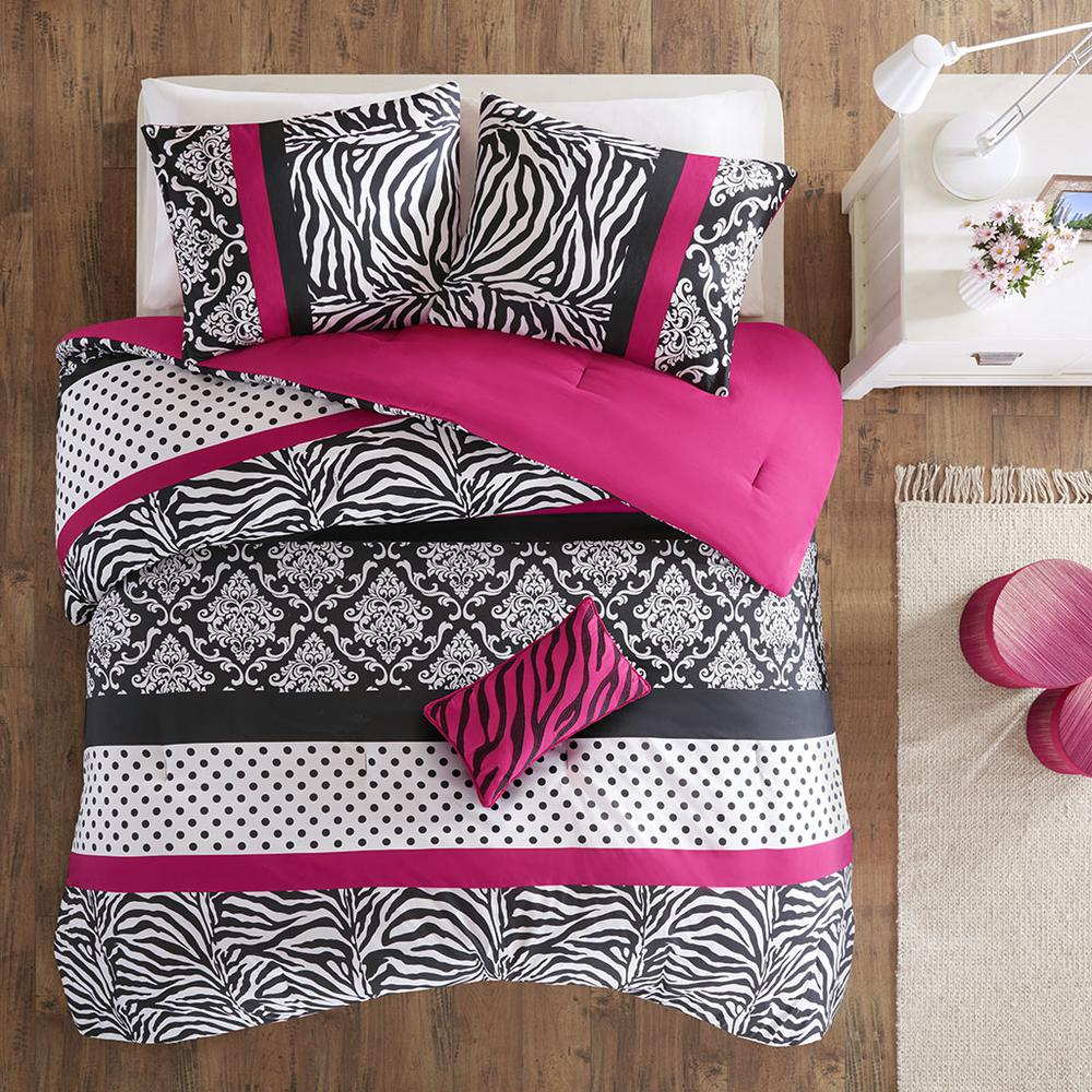 Start2Finish Reagan Pink Comforter Set for bedding, featuring a soft pink duvet with matching pillow shams.