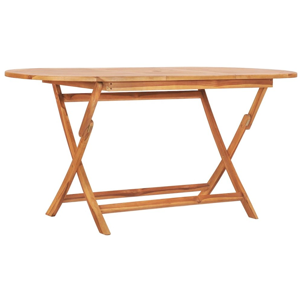 Natural teak garden table and chairs set, outdoor furniture by Start2Finish, featuring a sturdy table and comfortable seating.