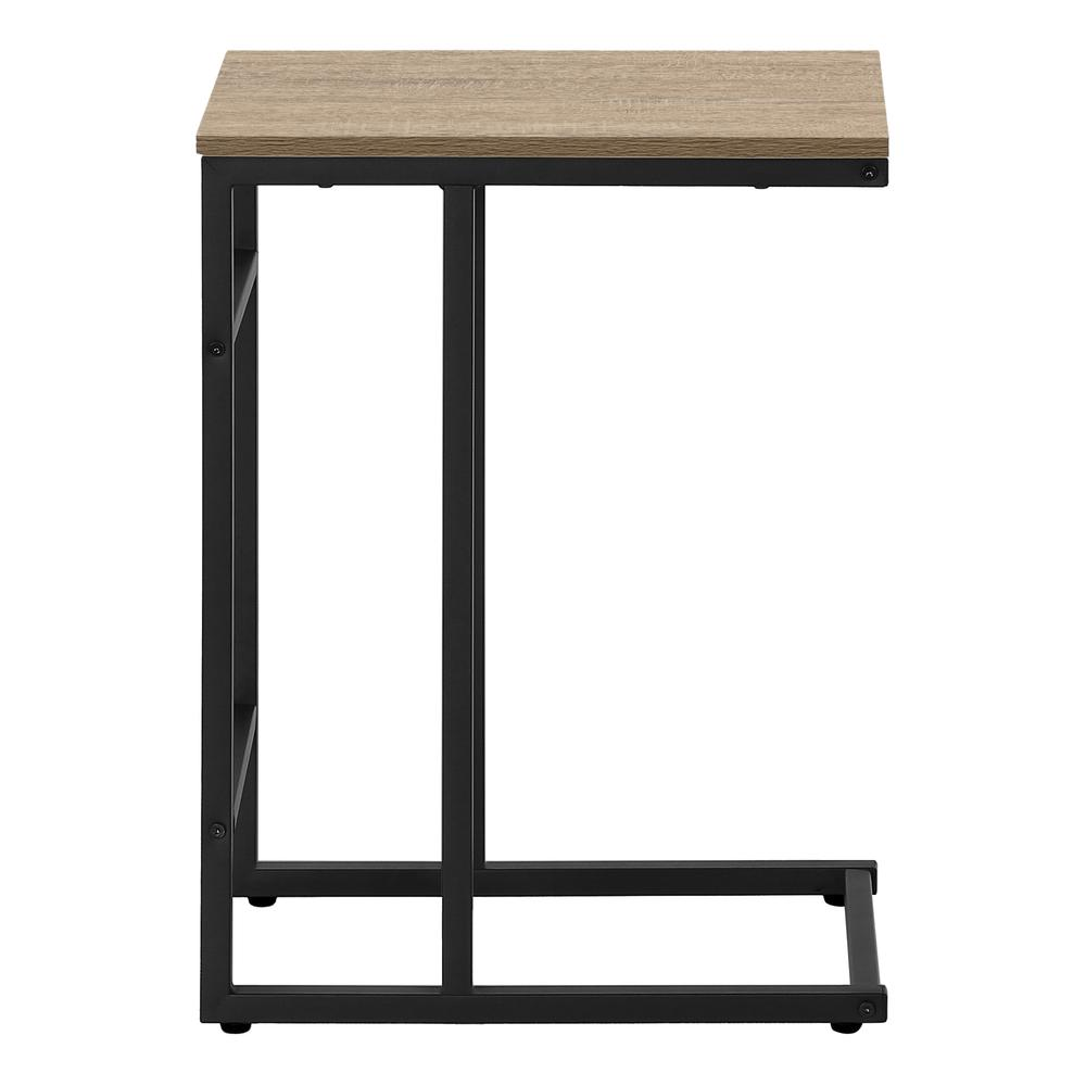 Start2Finish brown C-shaped accent table with laminate finish, ideal as end or side table for living room or bedroom.