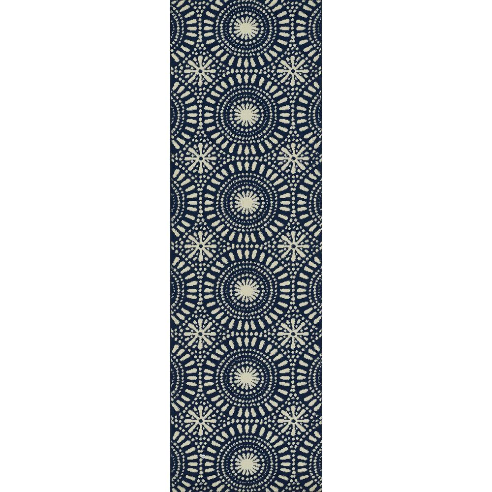 Start2Finish navy transitional rectangle area rug measuring 7&