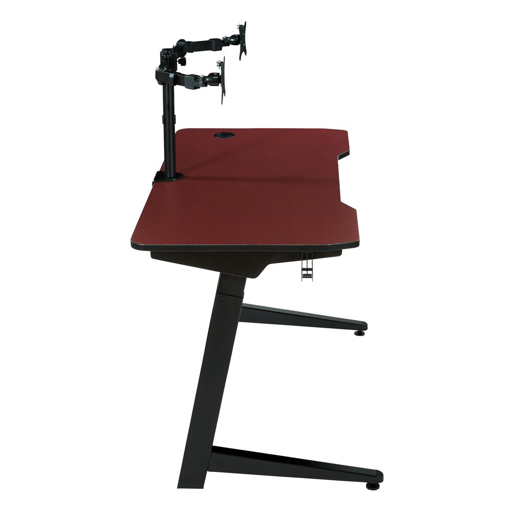 Start2Finish Arena 1337 Battlestation gaming desk with sleek black furniture and spacious surface for gaming setup.