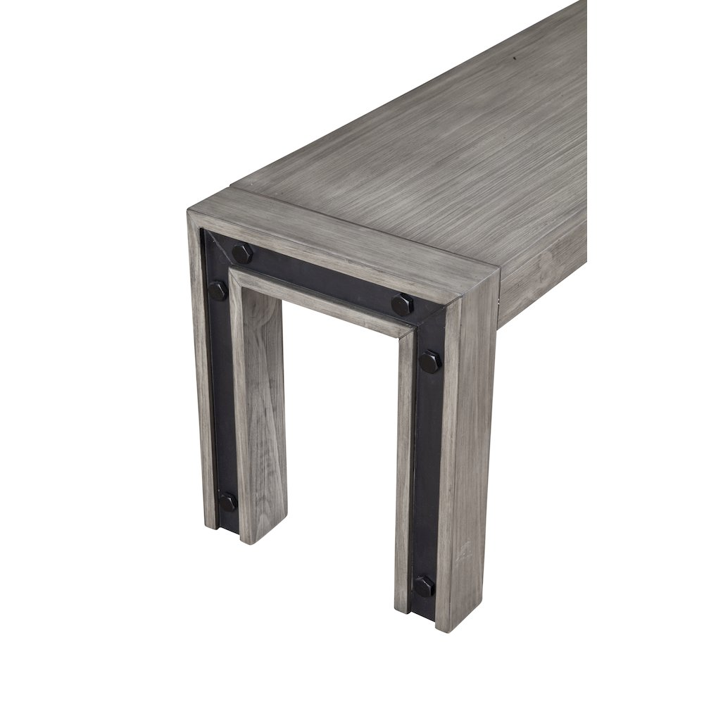 Start2Finish Fallon Bench furniture with a sleek wooden top and sturdy metal legs, ideal for entryways or living spaces.