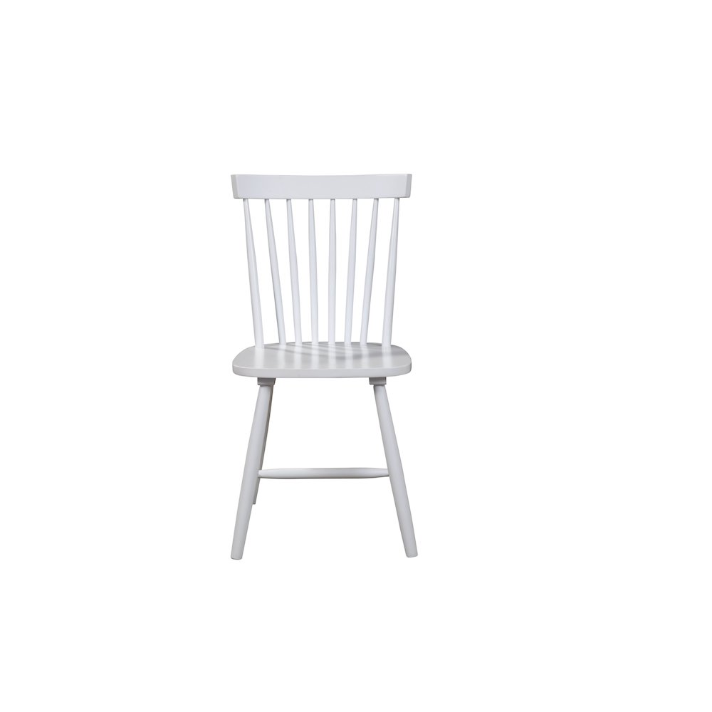 Set of 2 white Lyra side chairs from Start2Finish, featuring sleek modern design and smooth wooden legs.