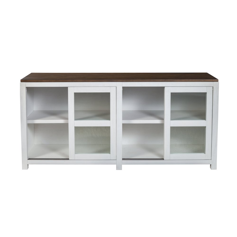 Large Donham display cabinet by Start2Finish, showcasing glass doors and wooden shelves for elegant furniture storage.