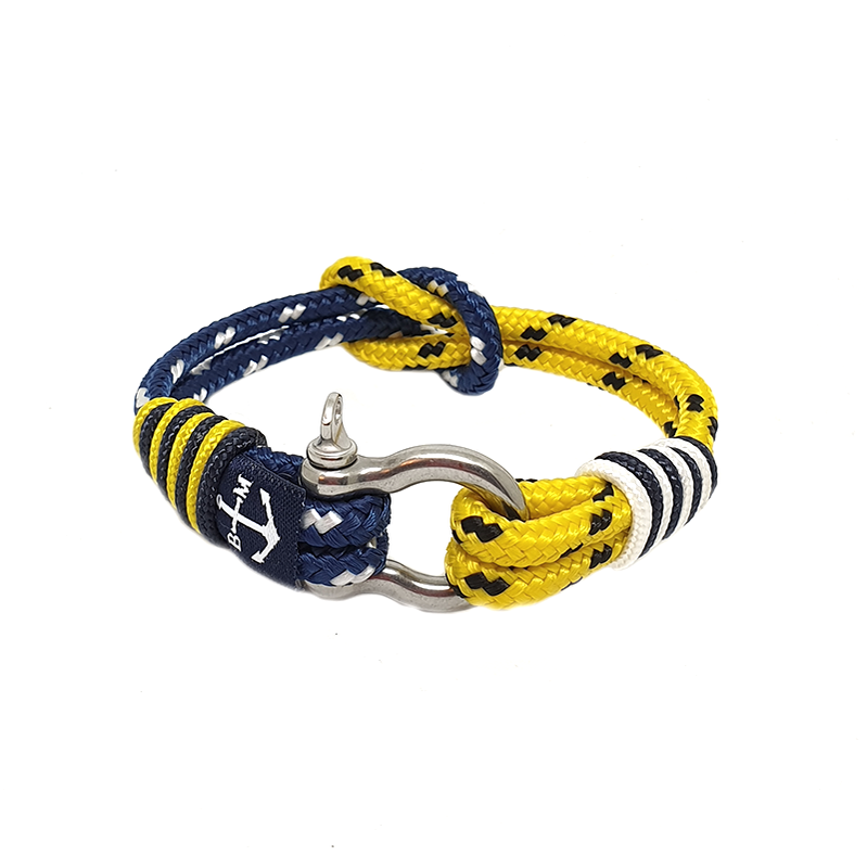 Teal Abderus Rock of Cashel Nautical Bracelet featuring braided rope and metal accents, designed for nautical-inspired style.