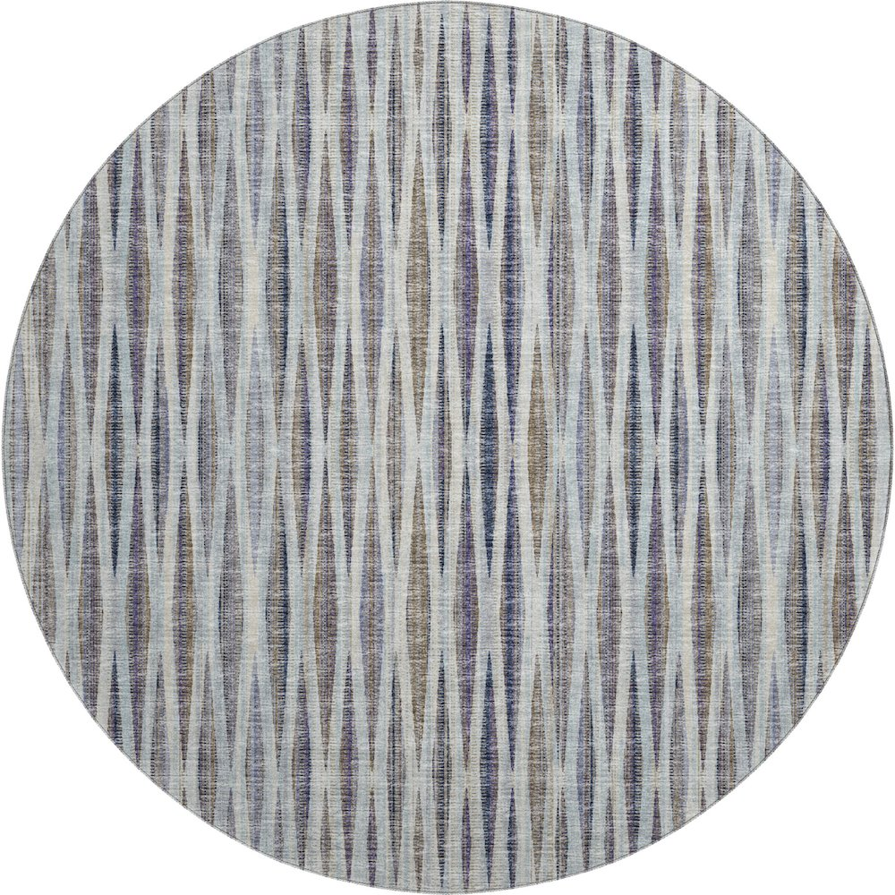 Start2Finish Mayfield Ocean round rug, machine washable with a soft, textured design, measuring 8 feet by 8 feet.