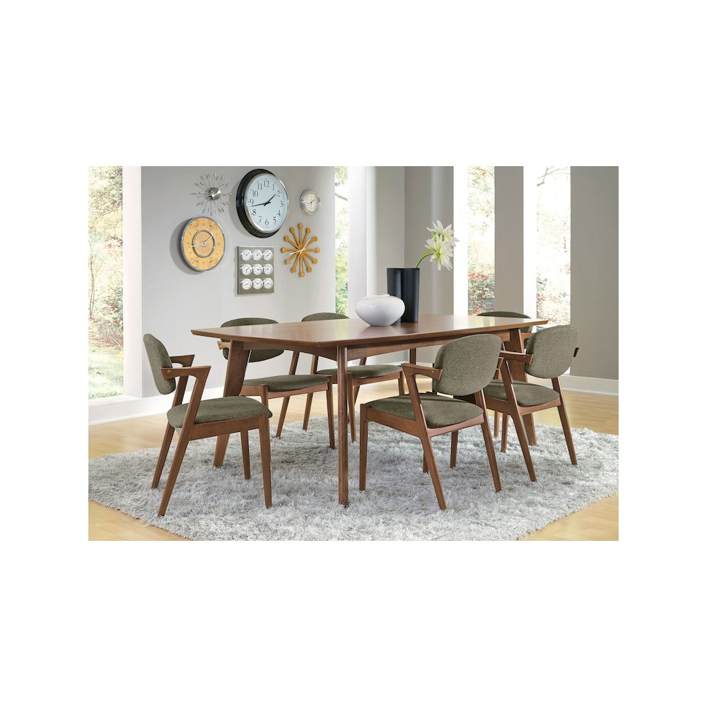 Start2Finish Malone 78-inch rectangular wood dining table in dark walnut with sturdy legs and smooth surface.