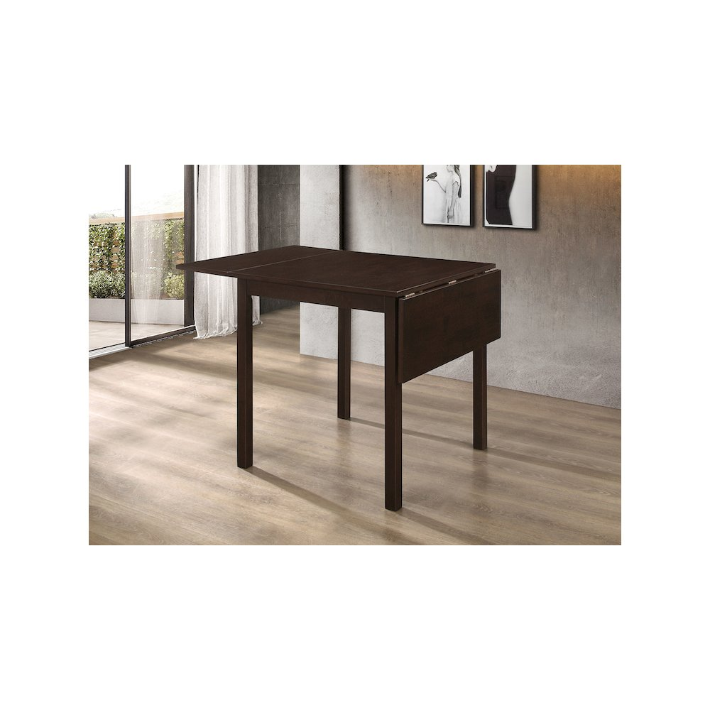 Start2Finish Kelso 52-inch extension dining table in cappuccino with a rectangular shape and sleek wooden finish.