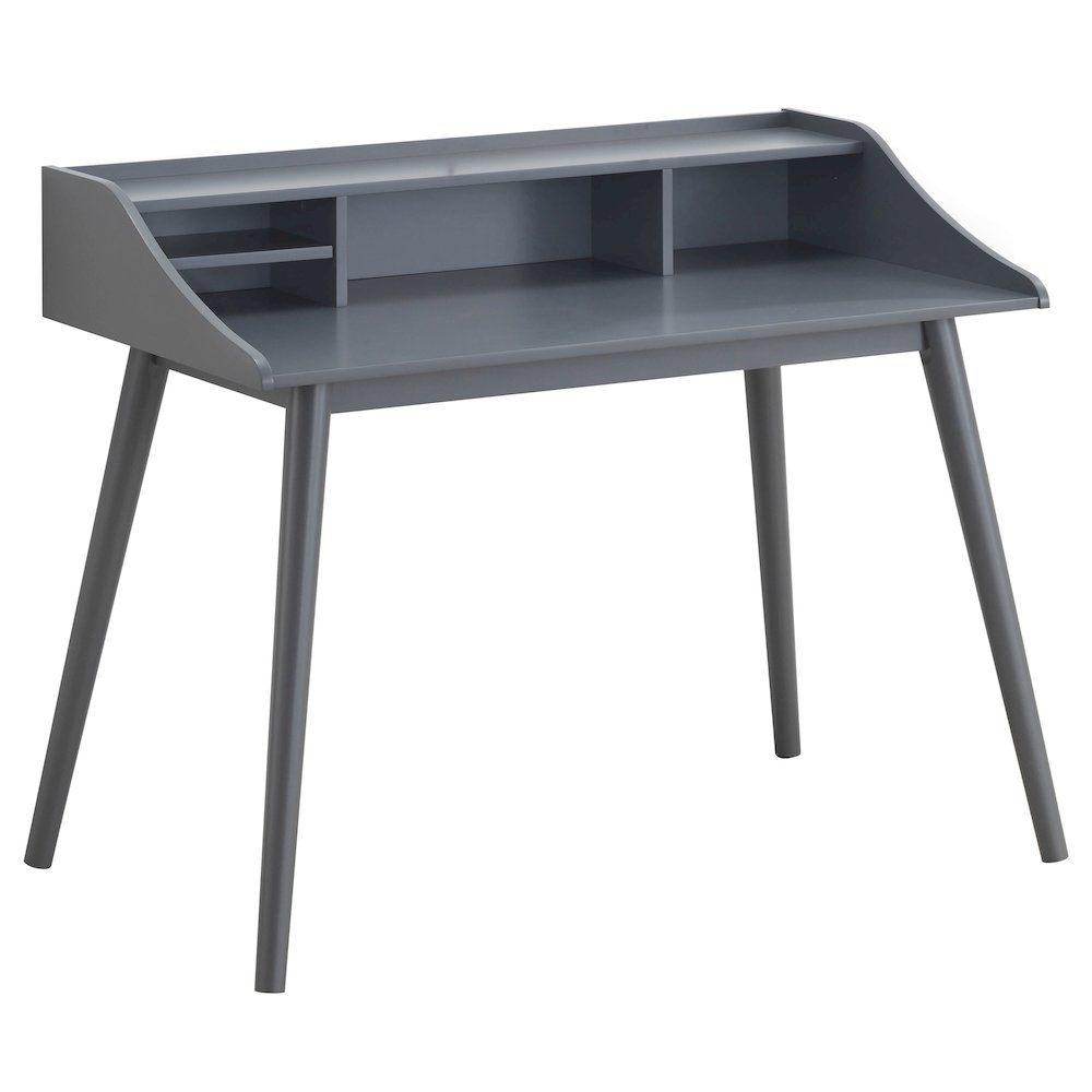 Grey Percy 45-inch 4-compartment writing desk by Start2Finish with spacious compartments and modern furniture design