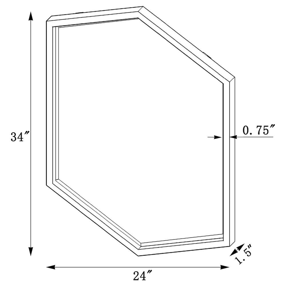 Start2Finish Bledel 24x34 inch gold hexagonal wall mirror with sleek modern design for stylish home decor.