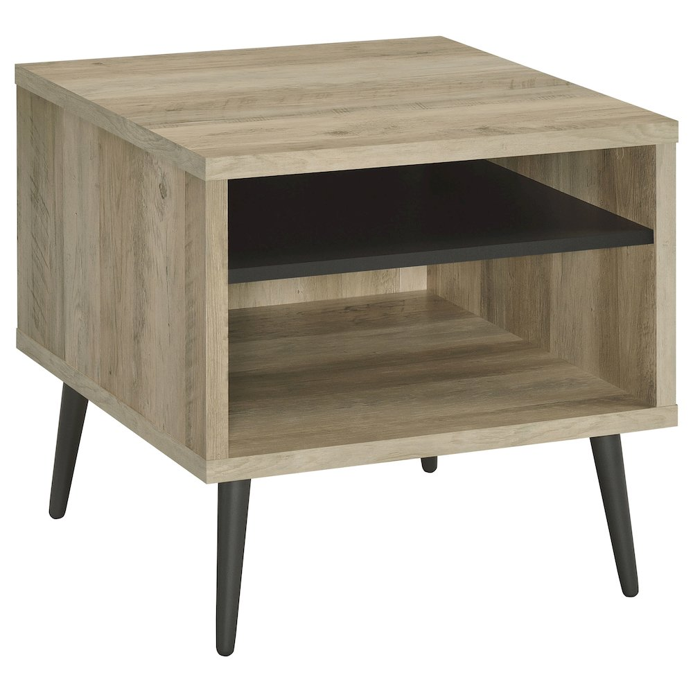 Welsh Square Engineered Wood Side End Table in Antique Pine by Start2Finish, featuring a classic square design and natural wood finish.