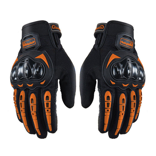 Puce Gaia full-finger racing motorcycle motocross riding dirt bike gloves with protective features and textured grip.