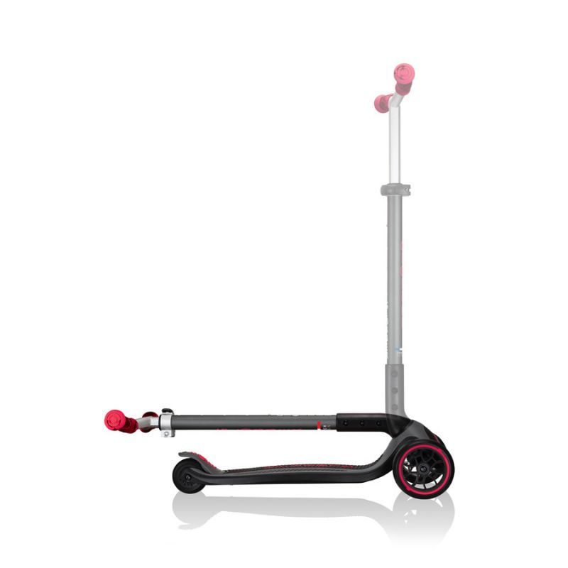 Start2Finish Globber Master Prime 3-wheel scooter in black and red, designed for kids, featuring sturdy wheels and a comfortable handlebar.