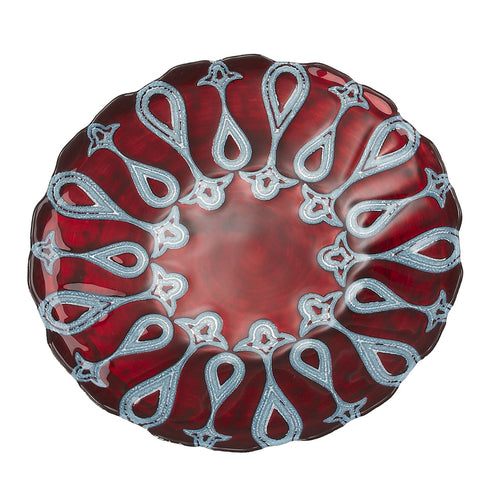 Set of four White Zeus Larissa 8.5-inch salad plates with elegant design for home and garden table settings.