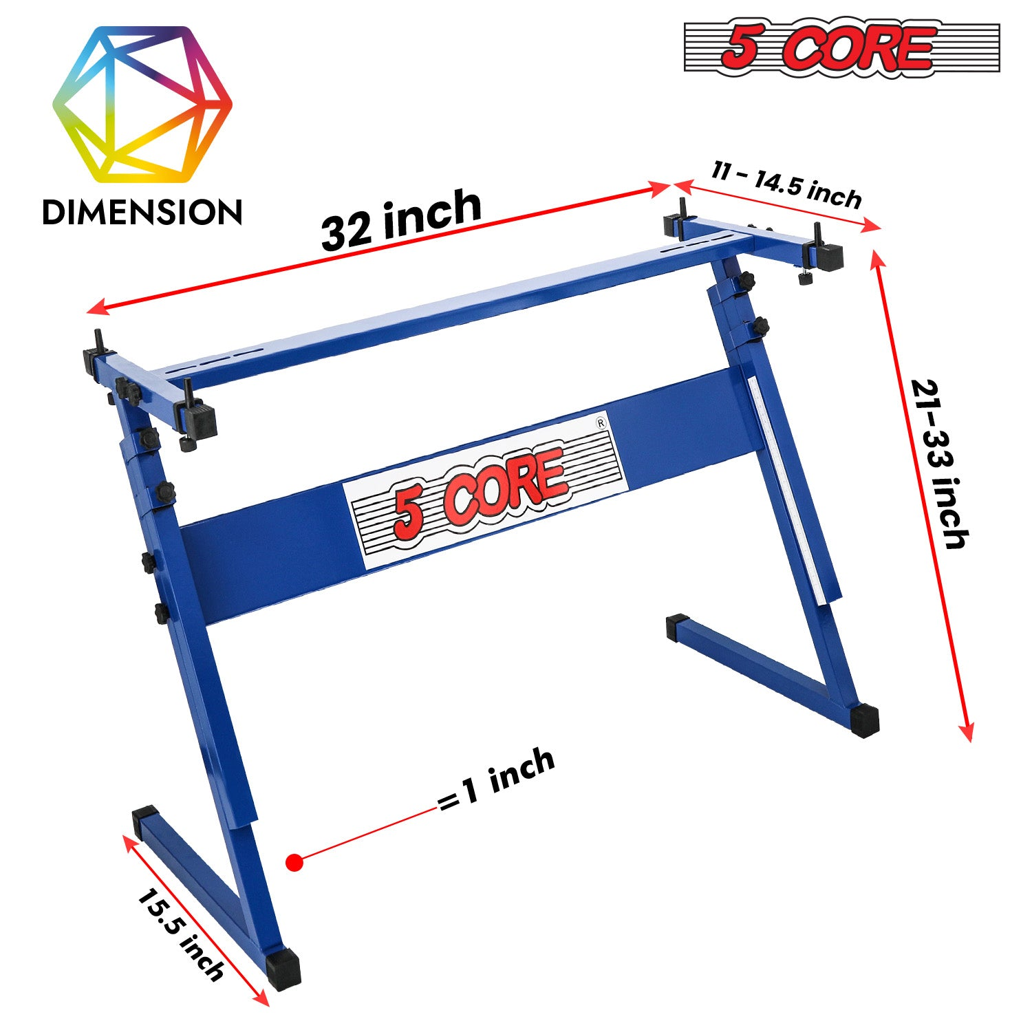 Start2Finish 5 Core Z-style adjustable keyboard stand for electric pianos, foldable metal riser with 330lb capacity, 21-33 inch height.