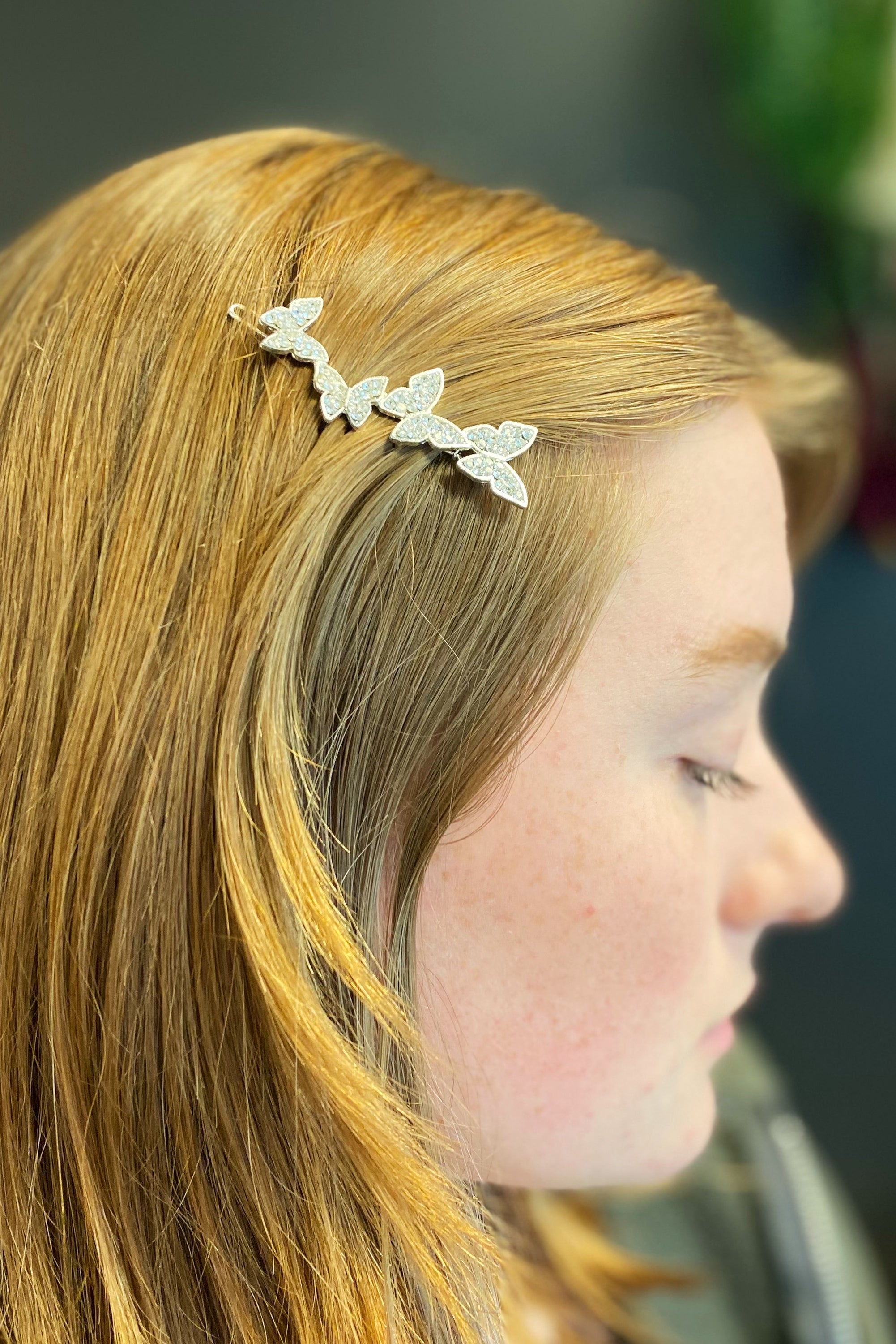 Fuchsia Hercules Fly Away Hair Clip with decorative jewelry-style design, gold-tone finish, and intricate detailing.