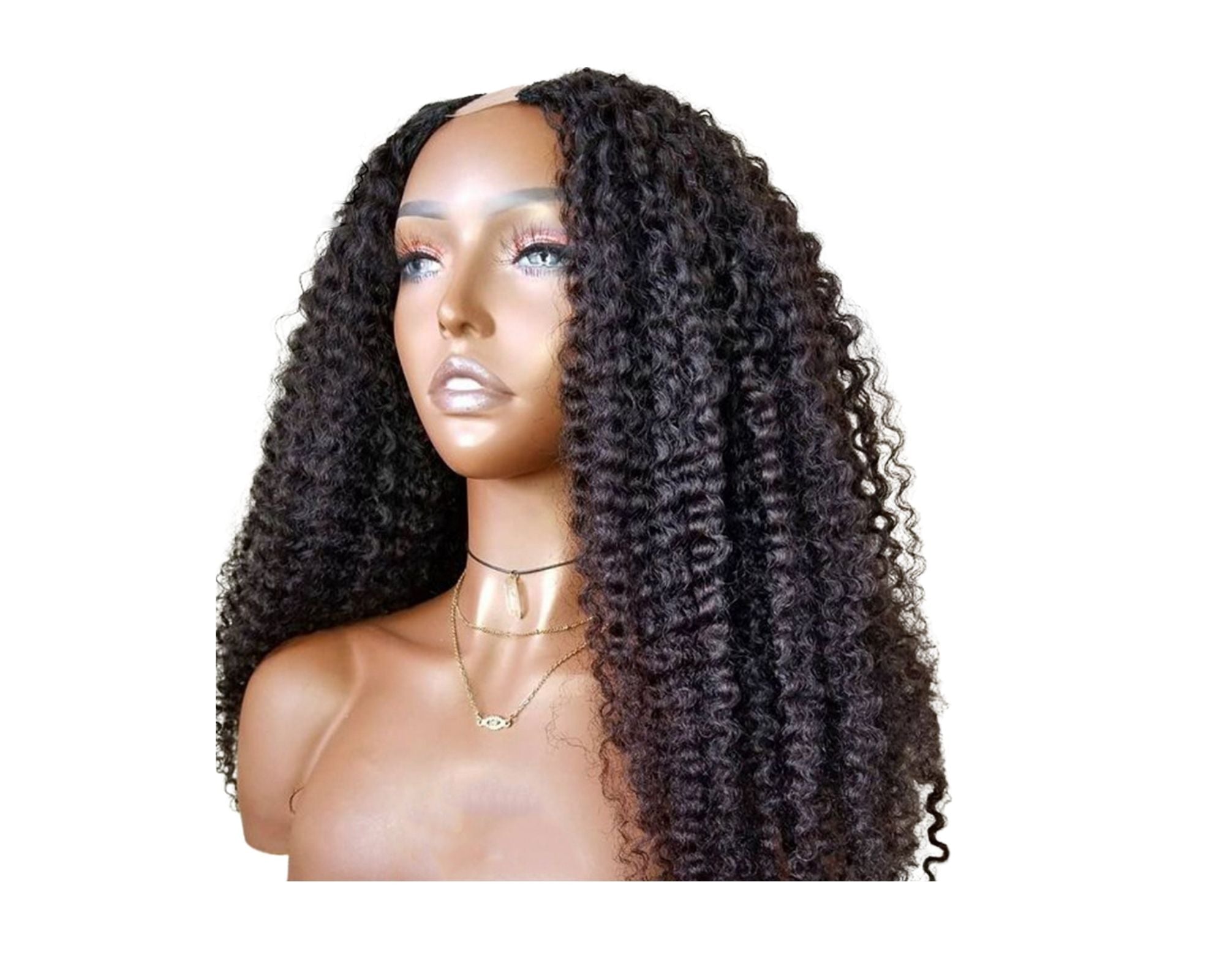Deep wave human hair U part wig by Cerise Alfie for black women, featuring Brazilian Remy hair and natural wave texture.