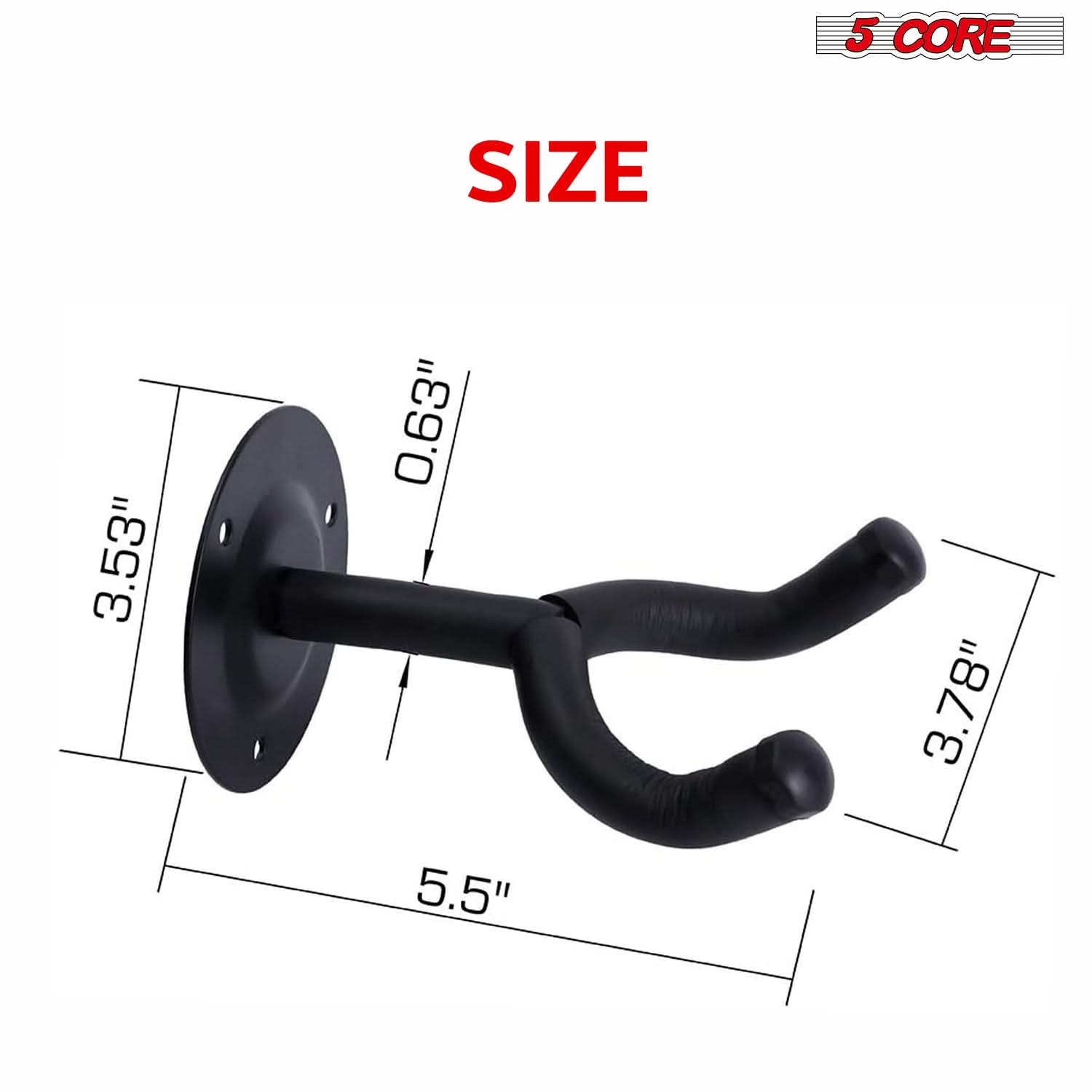 Violet Rose 5-core guitar wall mount hanger displaying a guitar securely on a wall hook for easy display and access.