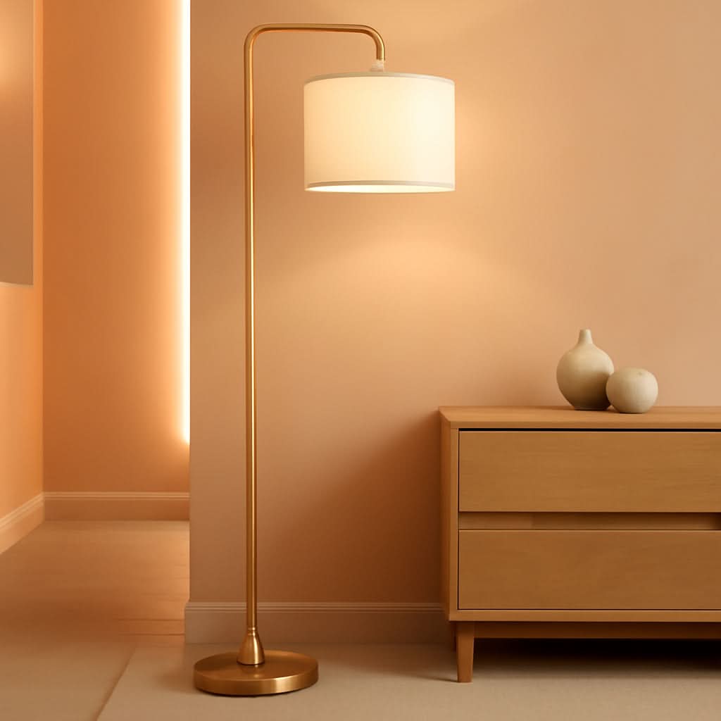 LED Floor Lamp With 3 Color Temperatures Gold Finish