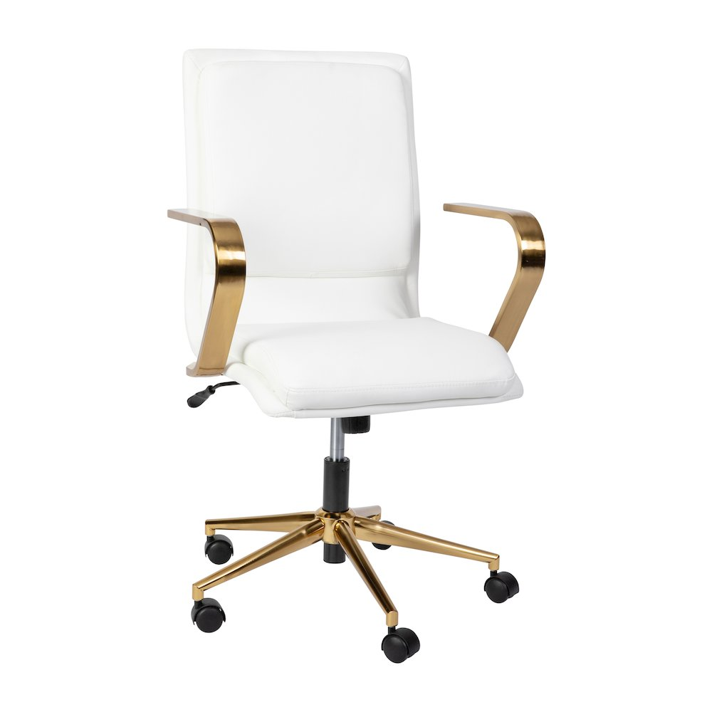 Modern elevated mid-back executive office chair by Start2Finish with black upholstery and chrome base, ergonomic design for professional workspace.