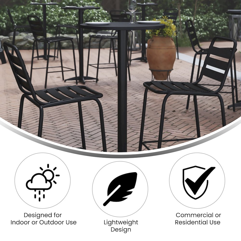 Modern round bar height table by Start2Finish with a sleek surface, ideal for commercial or residential use.
