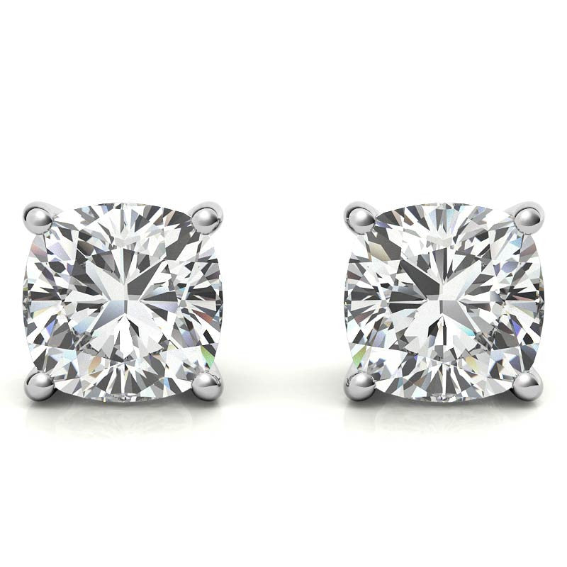 Lab-grown diamond stud earrings, 1.50 CTW in 14k gold over sterling silver, G/VS clarity, available in white or yellow gold.