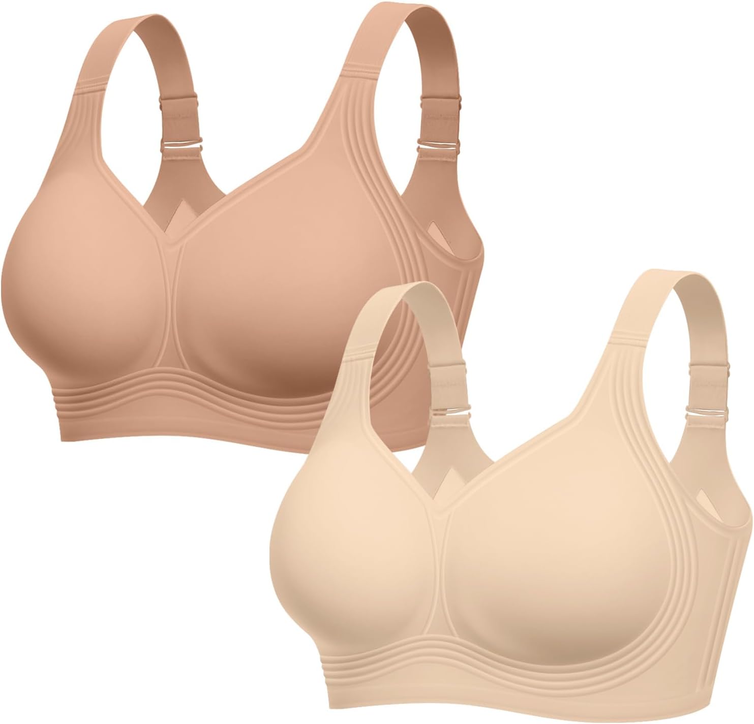 LetsJoli Jelly Bras for Women No Underwire Plus Size Push Up Supportive | Full Coverage, Wireless Support Lift, For Older Women Large Breasts, Minimizer, Seamless Everyday Bra