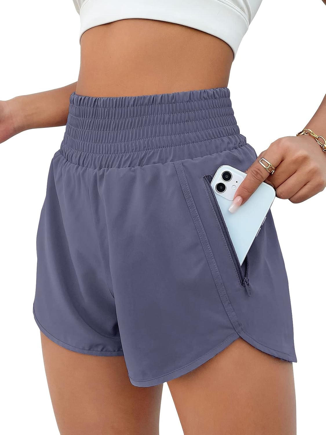 BMJL 2.5" Athletic Shorts for Women Comfy High Waisted Short with Pocket
