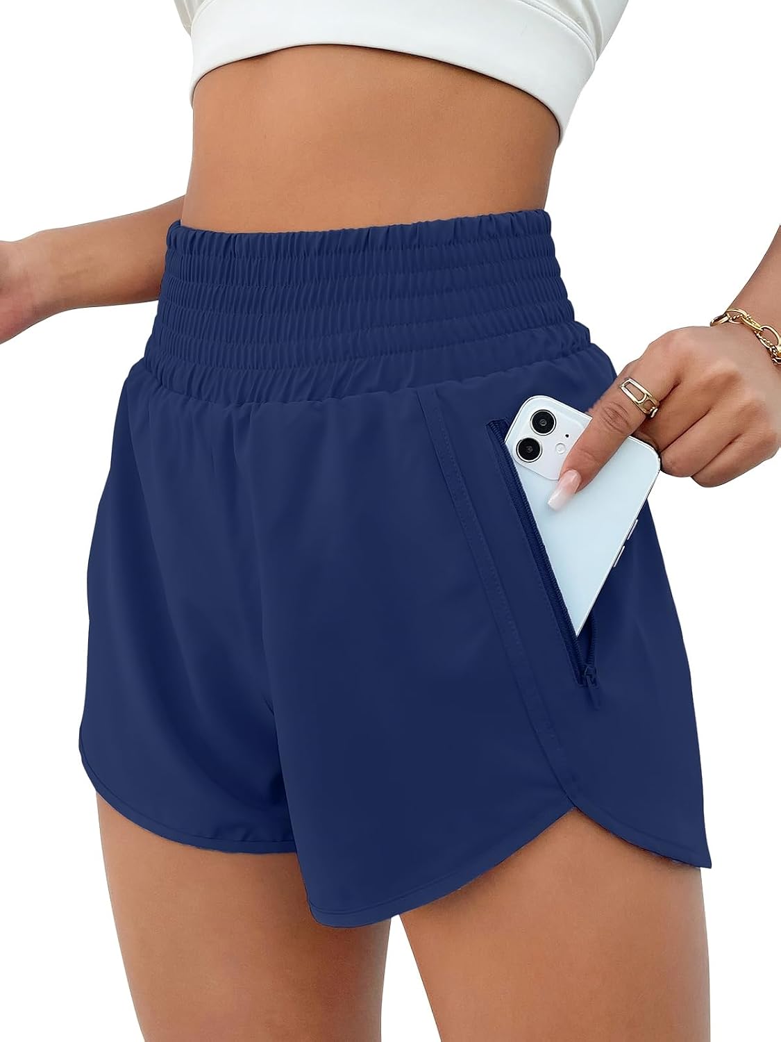 BMJL 2.5" Athletic Shorts for Women Comfy High Waisted Short with Pocket