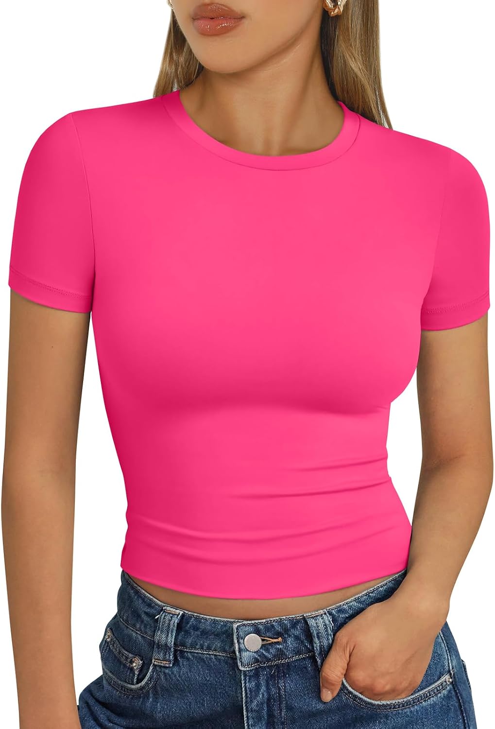 Trendy Queen Womens Short Sleeve T Shirt Buttery Soft Summer Tops Basic Tees