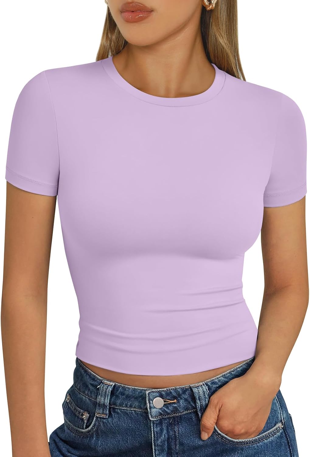 Trendy Queen Womens Short Sleeve T Shirt Buttery Soft Summer Tops Basic Tees