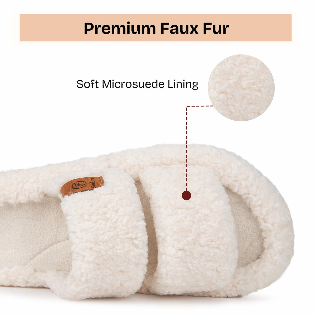 EverFoams Womens Fuzzy Open-toe Slippers Memory Foam Indoor House Shoes | machine-washable,gifts,memory foam,anti-slip sole,lightweight,indoor and outdoor,cozy