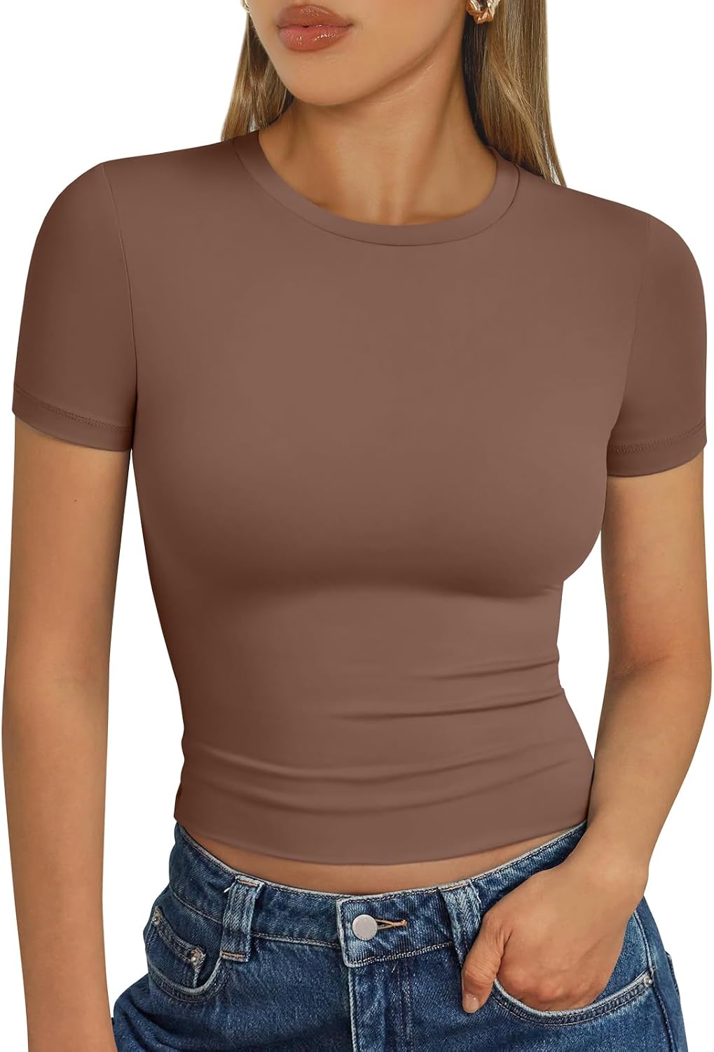 Trendy Queen Womens Short Sleeve T Shirt Buttery Soft Summer Tops Basic Tees