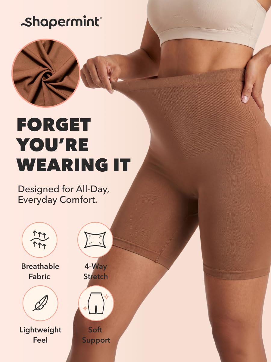 SHAPERMINT Shapewear for Women - High-Waisted Shapewear Tummy Control Shorts, Thigh Slimmer, Underwear for Women