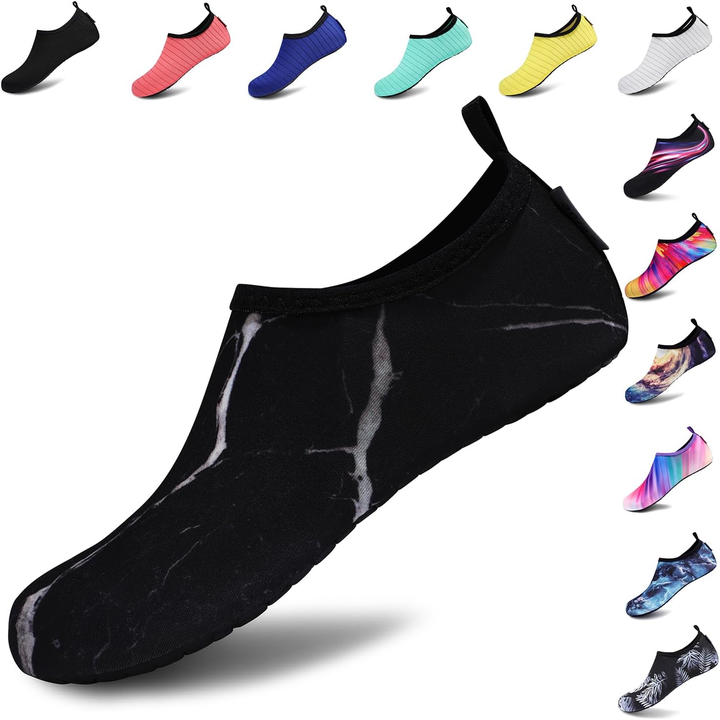 VIFUUR Water Shoes for Men Women Barefoot Quick Dry Aqua Socks Slip On | Lightweight, Breathable Upper, Flexible Sole, Drainage Design, Easy Slip-On Fit for Water Activities