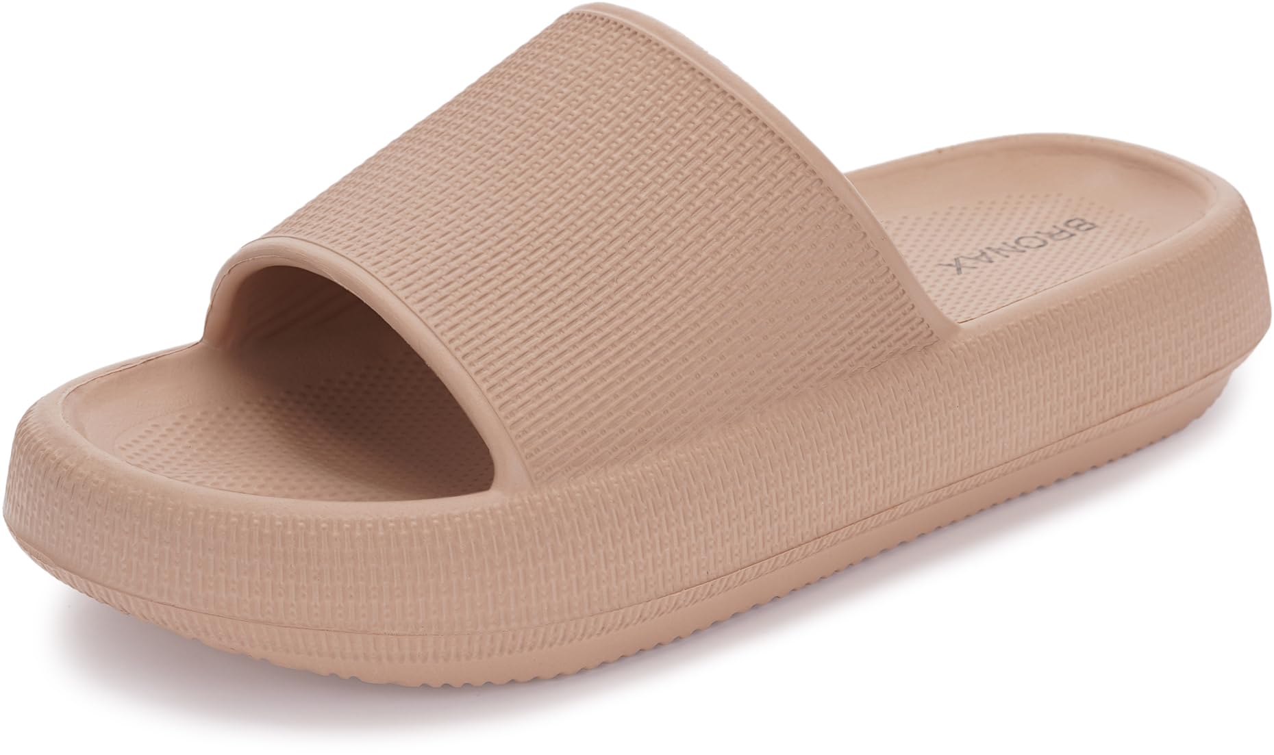 BRONAX Cushioned Thick Sole Pillow Slippers for Women and Men Y10 | Cloud-Like Soft Sole, Foot Pain Relief, EVA Platform Sole, Indoor Outdoor Slides, Waterproof Shower Ready, Quick-Drying