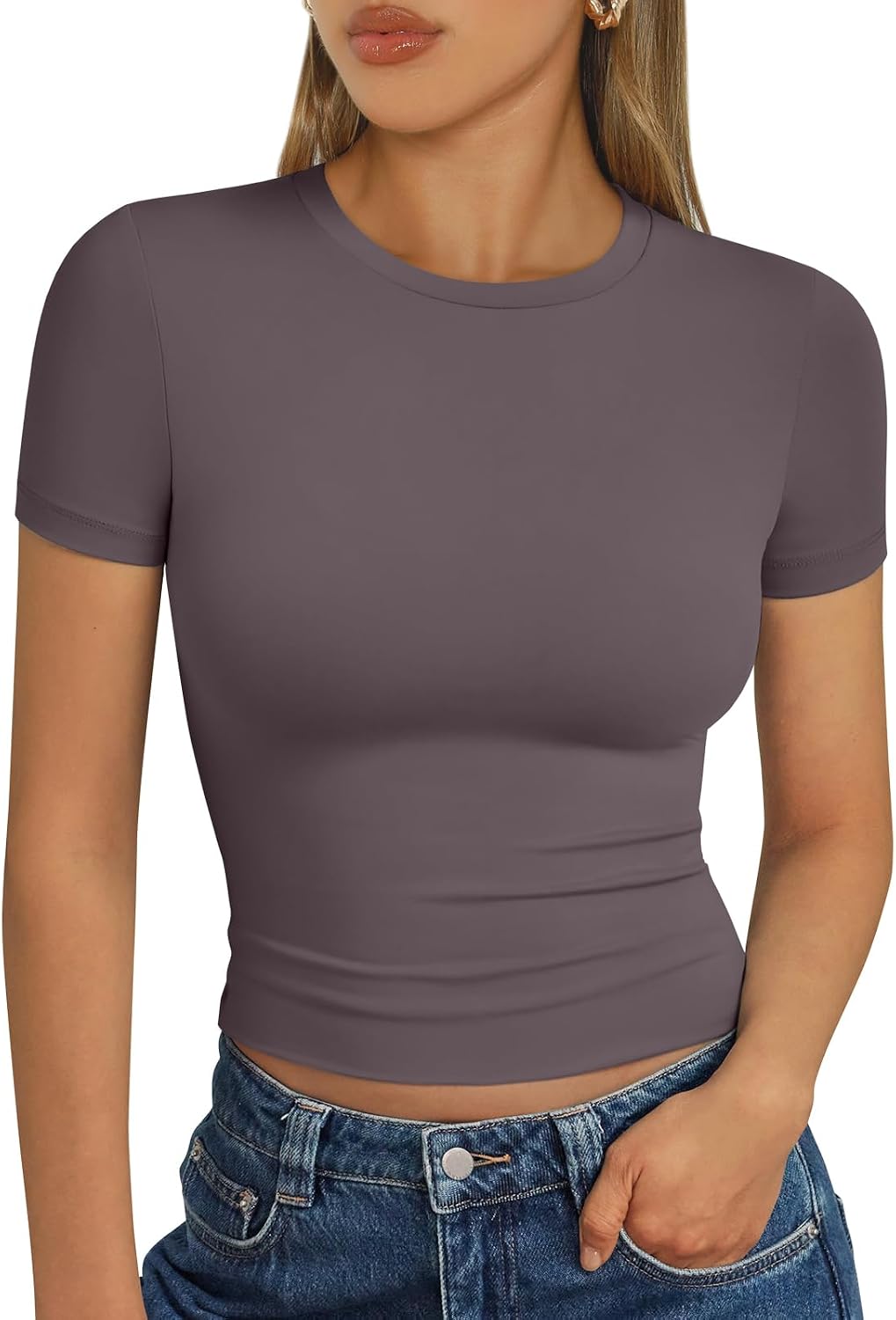 Trendy Queen Womens Short Sleeve T Shirt Buttery Soft Summer Tops Basic Tees