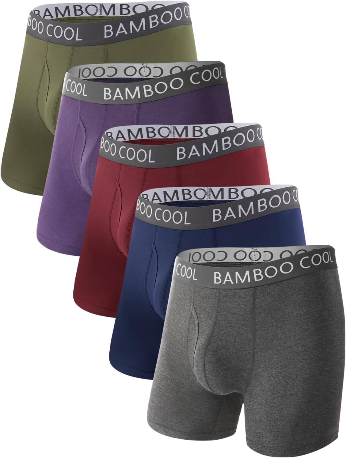 BAMBOO COOL Ultra Soft & breathable Mens Underwear Boxer Briefs Pack | Natural Bamboo Fabric,No Ride Up,Softer&Cooler than Cotton,Lightweight&breathable,Daily Wear,Outdoor