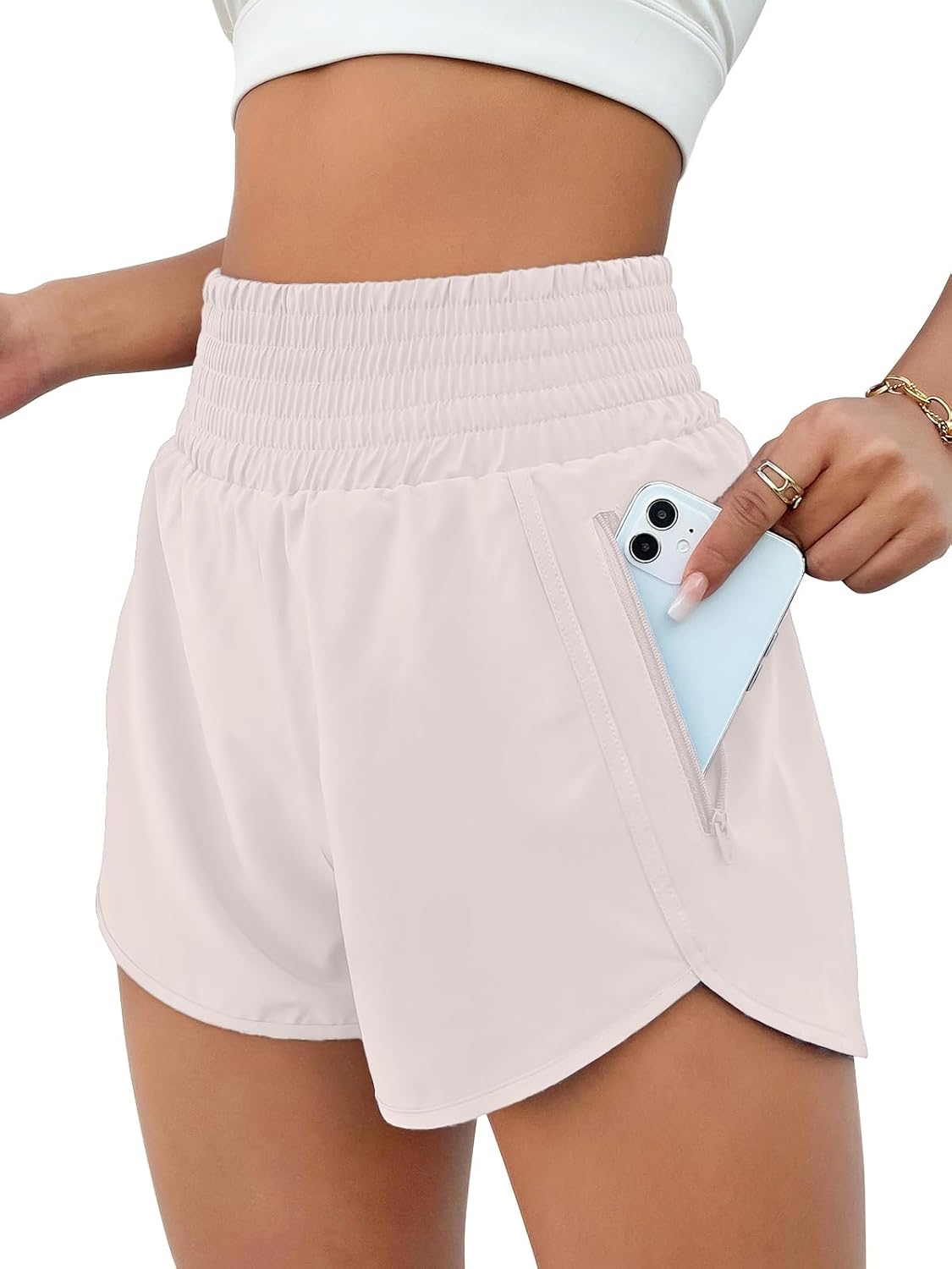 BMJL 2.5" Athletic Shorts for Women Comfy High Waisted Short with Pocket