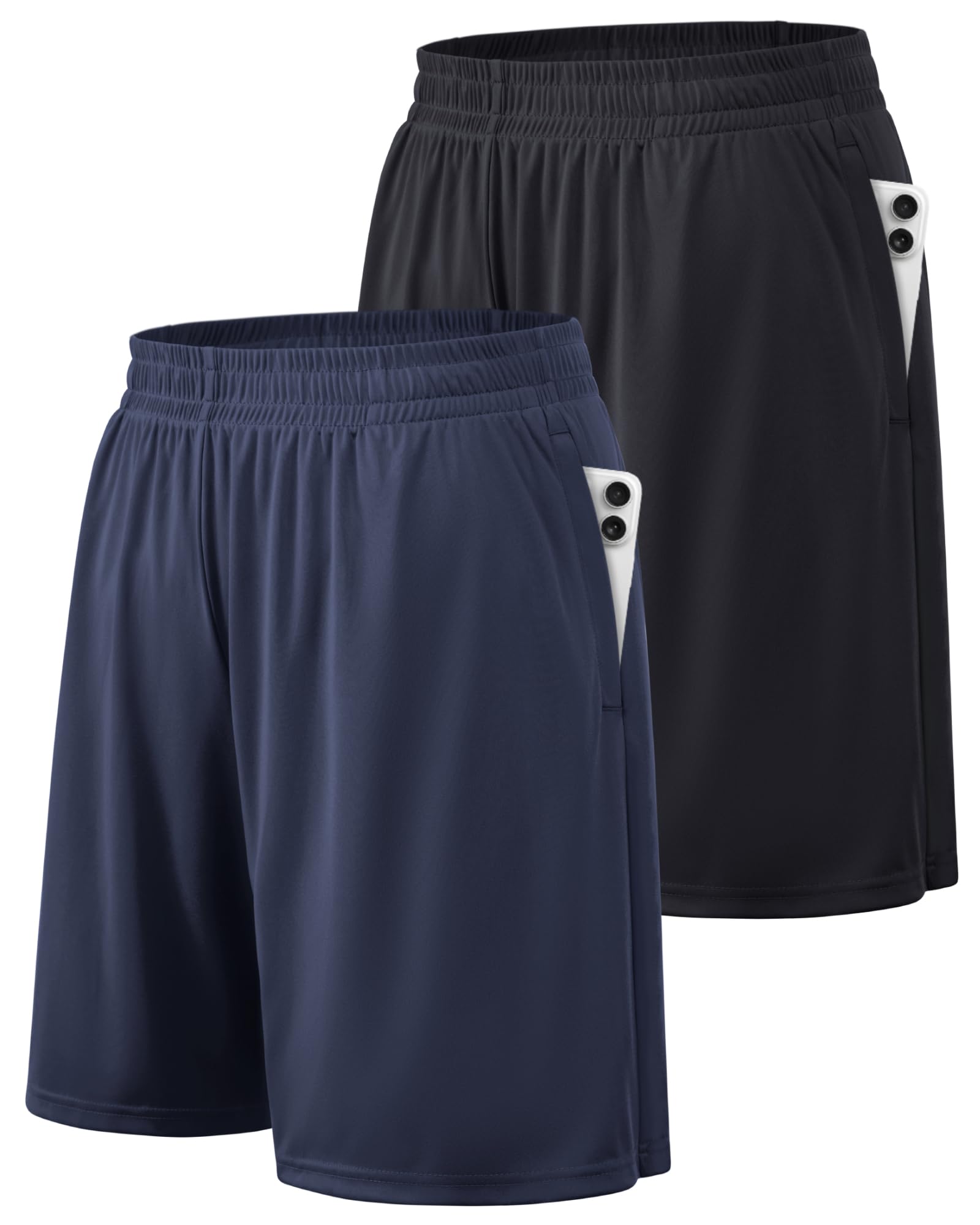 BALENNZ Mens Athletic Shorts with Pockets Quick Dry Workout Shorts Men | Basketball Gym Running Fitness Shorts with Elastic Waistband, Daily Casual Sports Activewear, Soft Lightweight Breathable