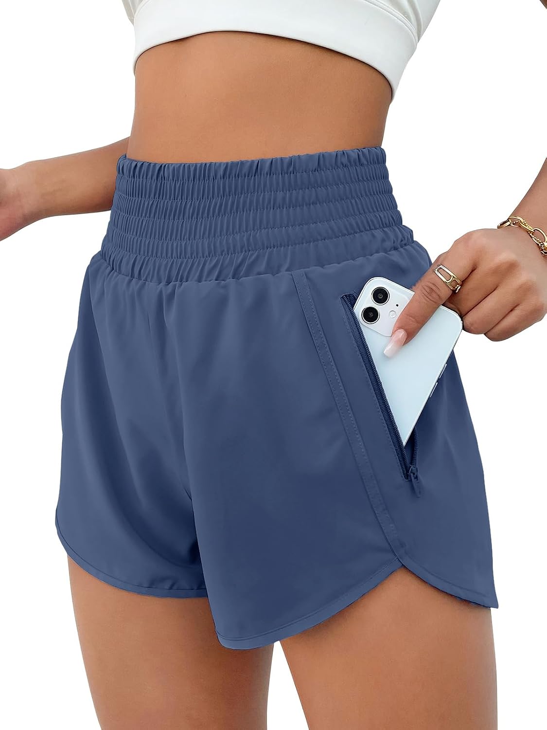 BMJL 2.5" Athletic Shorts for Women Comfy High Waisted Short with Pocket