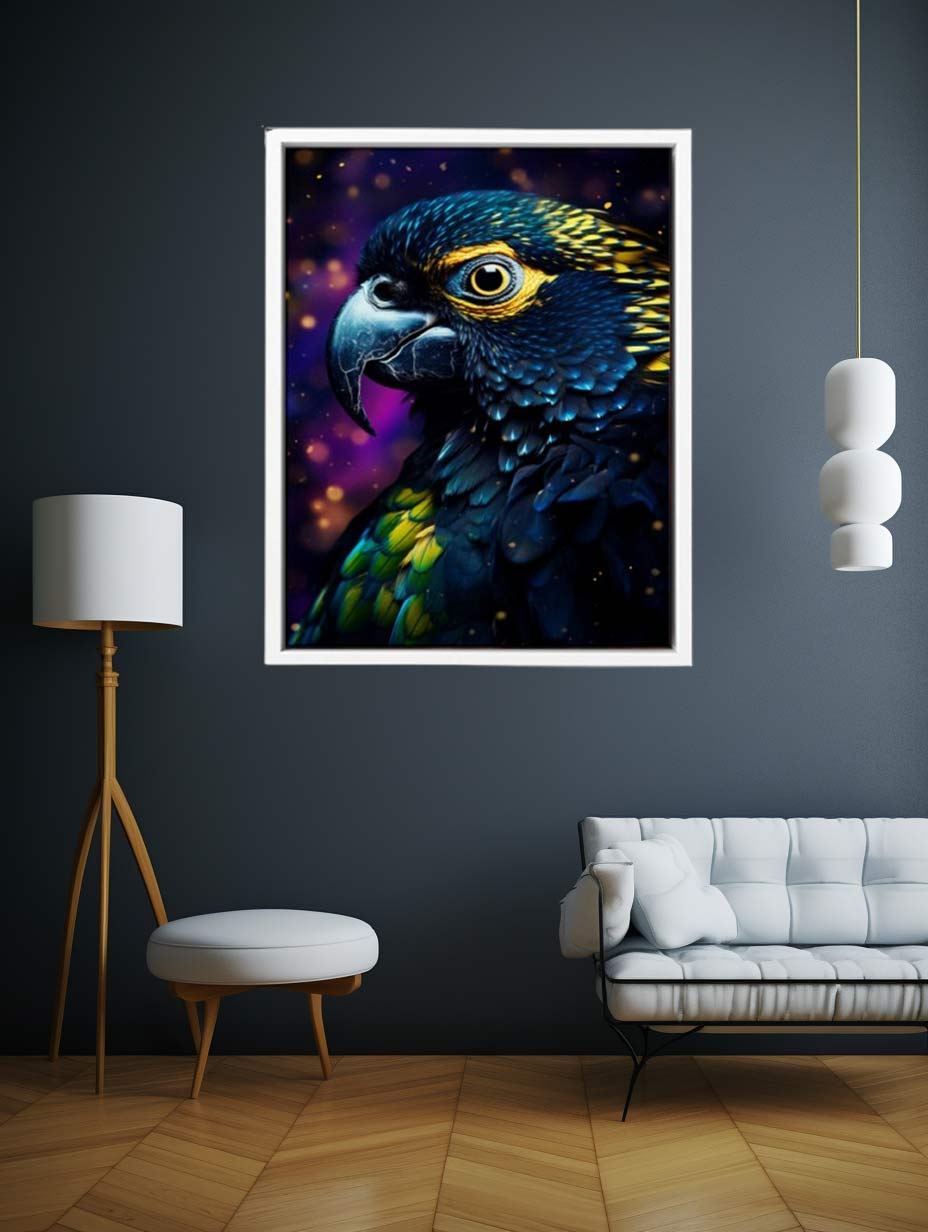 Start2Finish cockatoo canvas art print featuring a vibrant bird illustration for home decor.