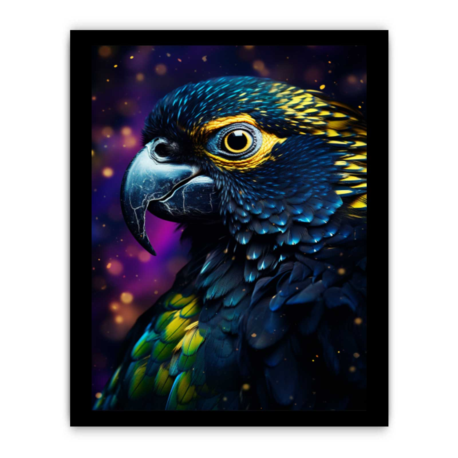 Colorful Cockatoo canvas art print for home decor, featuring vibrant bird artwork on a textured canvas by Start2Finish.